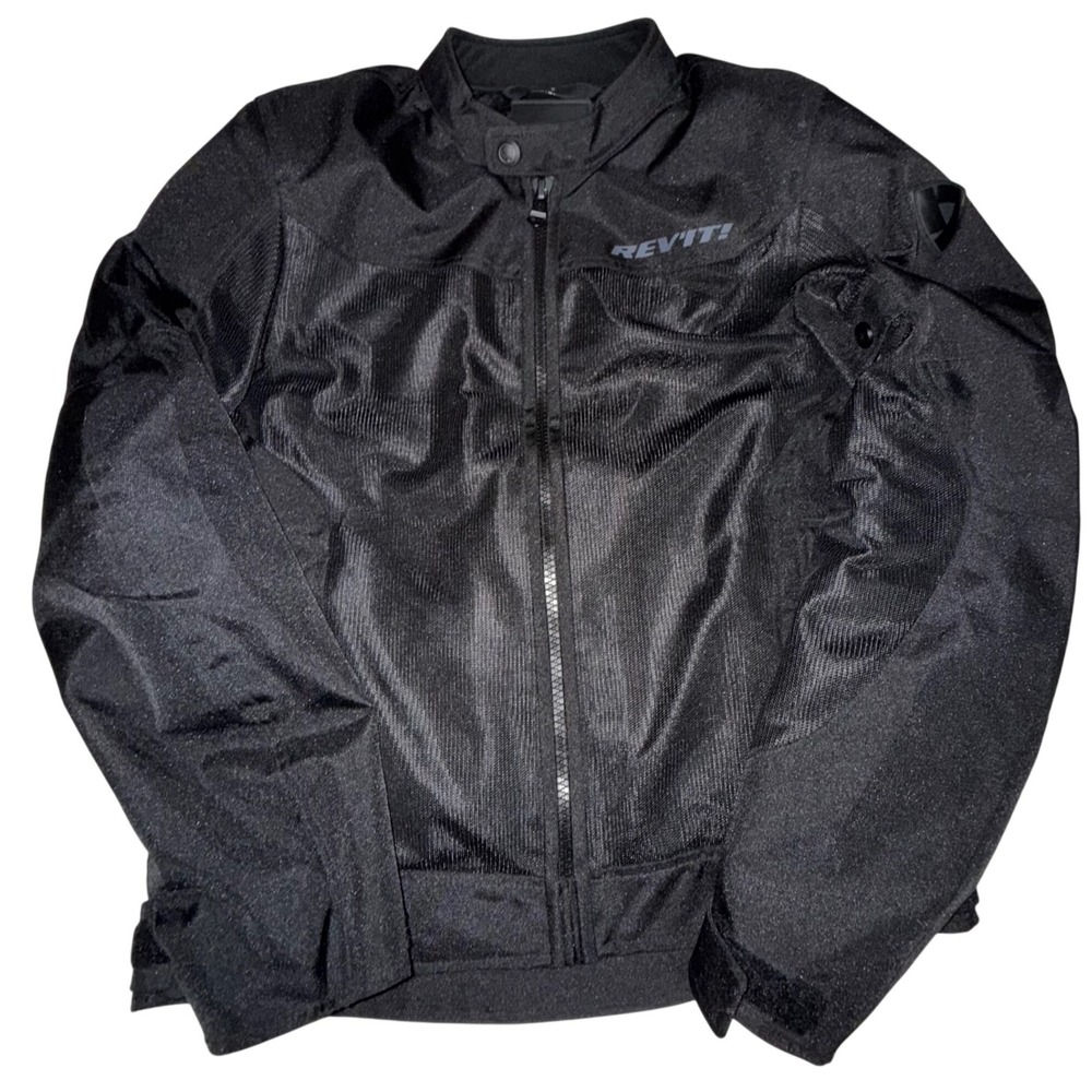 REV'IT! Motorcycle Jacket S Black Mesh Padded Riding‎ Moto Biker Gear Techwear